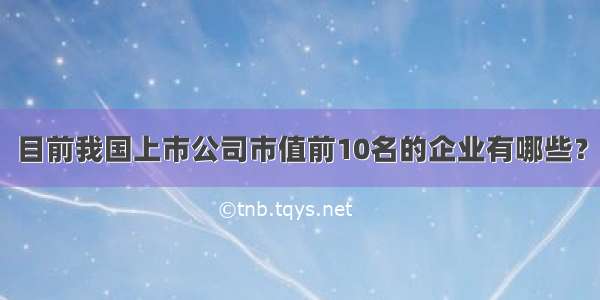 目前我国上市公司市值前10名的企业有哪些？