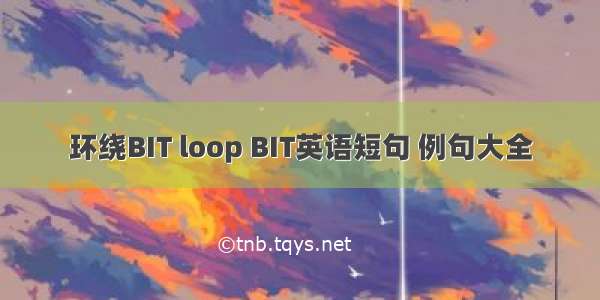 环绕BIT loop BIT英语短句 例句大全