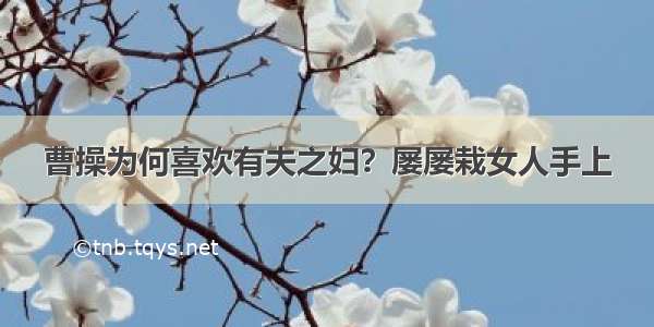 曹操为何喜欢有夫之妇？屡屡栽女人手上