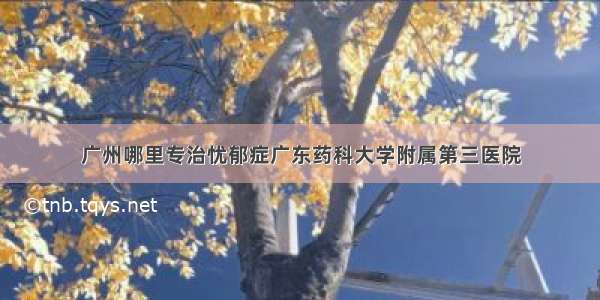 广州哪里专治忧郁症广东药科大学附属第三医院