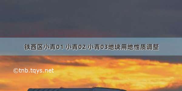 铁西区小青01 小青02 小青03地块用地性质调整