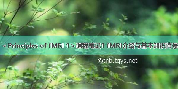 ＜Principles of fMRI 1＞课程笔记1 fMRI介绍与基本知识背景