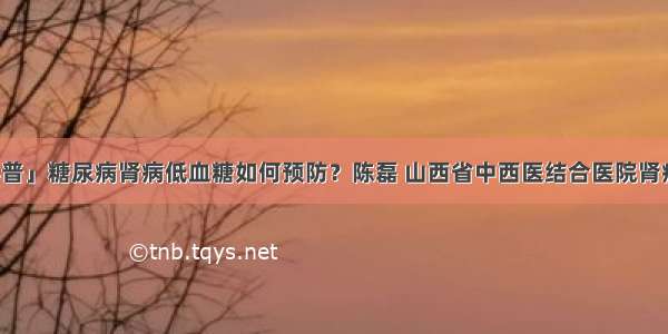 「科普」糖尿病肾病低血糖如何预防？陈磊 山西省中西医结合医院肾病一科