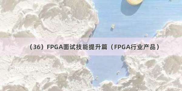 （36）FPGA面试技能提升篇（FPGA行业产品）