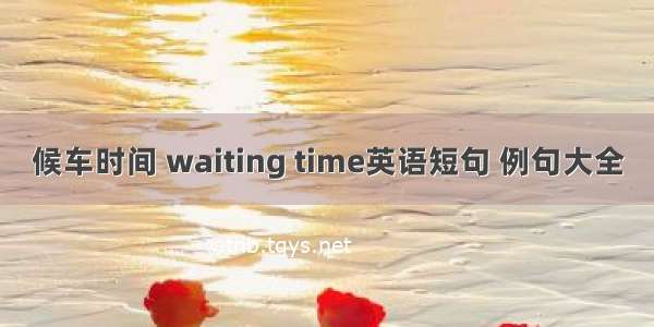 候车时间 waiting time英语短句 例句大全