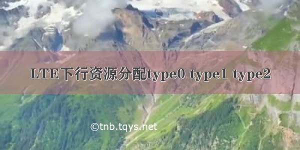 LTE下行资源分配type0 type1 type2