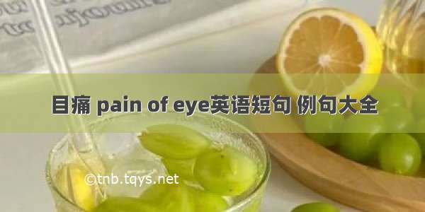 目痛 pain of eye英语短句 例句大全