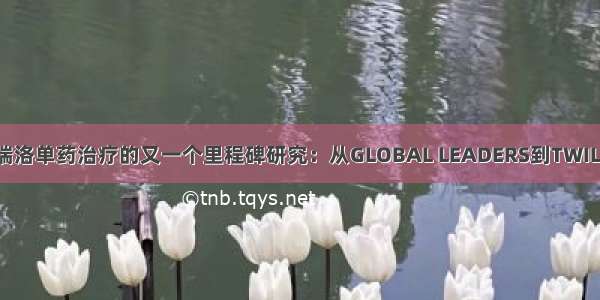 替格瑞洛单药治疗的又一个里程碑研究：从GLOBAL LEADERS到TWILIGHT