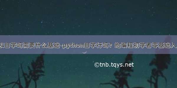 python可以自学吗需要什么基础-python自学行吗？给编程初学者零基础入门的建议...