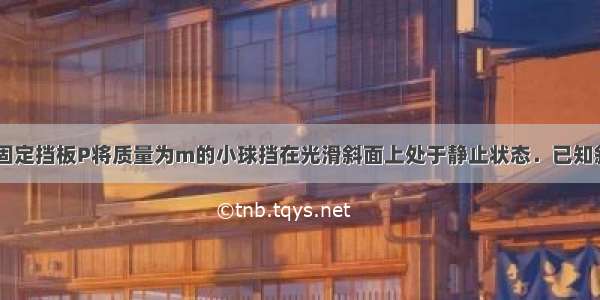 如图所示 用固定挡板P将质量为m的小球挡在光滑斜面上处于静止状态．已知斜面体的质量