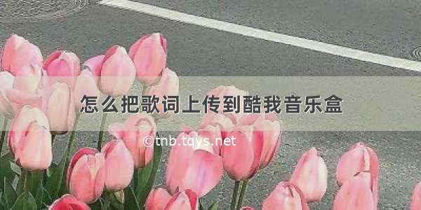 怎么把歌词上传到酷我音乐盒