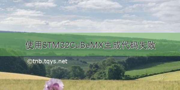 使用STM32CuBeMX生成代码失败