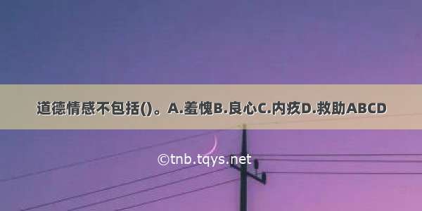 道德情感不包括()。A.羞愧B.良心C.内疚D.救助ABCD