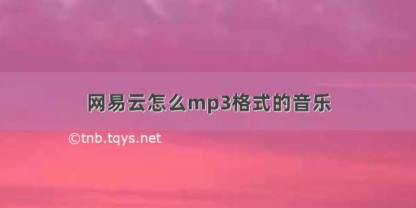 网易云怎么mp3格式的音乐