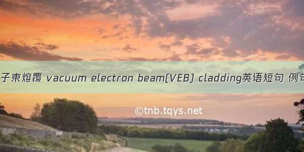 真空电子束熔覆 vacuum electron beam(VEB) cladding英语短句 例句大全