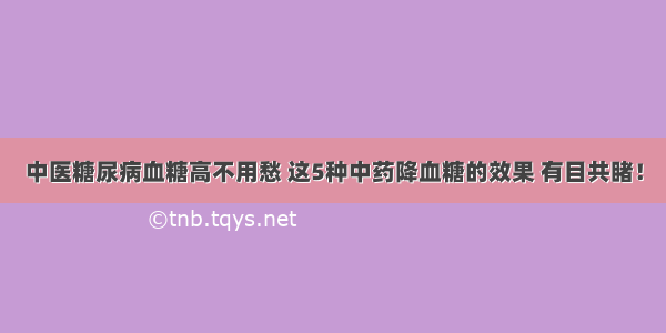 中医糖尿病血糖高不用愁 这5种中药降血糖的效果 有目共睹！