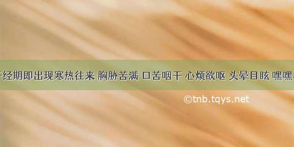 患者每于经期即出现寒热往来 胸胁苦满 口苦咽干 心烦欲呕 头晕目眩 嘿嘿不欲饮食