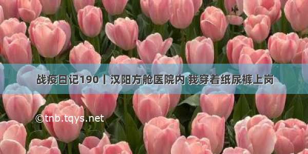 战疫日记190丨汉阳方舱医院内 我穿着纸尿裤上岗