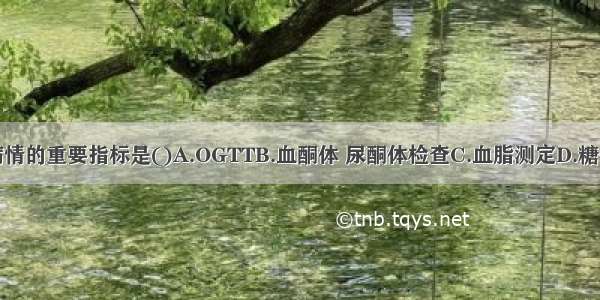 监测糖尿病病情的重要指标是()A.OGTTB.血酮体 尿酮体检查C.血脂测定D.糖化血红蛋白测