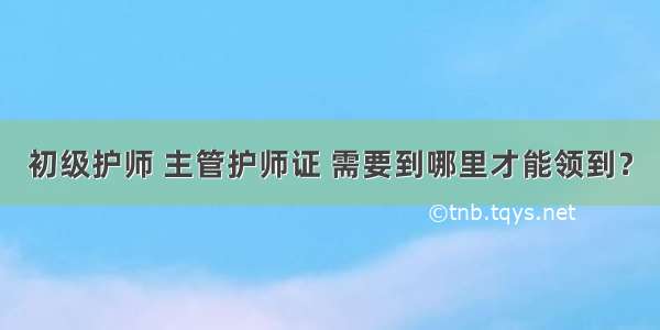 初级护师 主管护师证 需要到哪里才能领到？