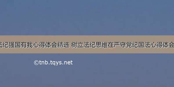 严格法纪强国有我心得体会精选 树立法纪思维在严守党纪国法心得体会(五篇)