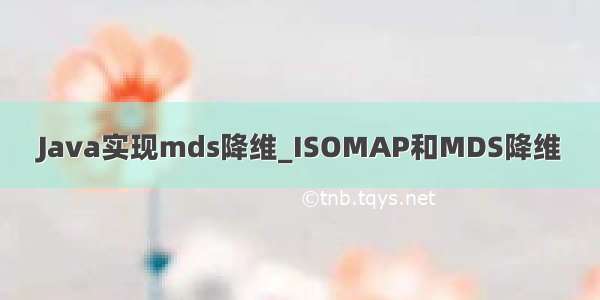 Java实现mds降维_ISOMAP和MDS降维