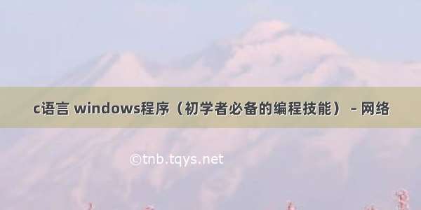 c语言 windows程序（初学者必备的编程技能） – 网络