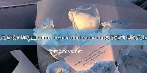 无症状心肌缺血 silent myocardial ischemia英语短句 例句大全