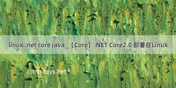 linux .net core java_【Core】.NET Core2.0 部署在Linux