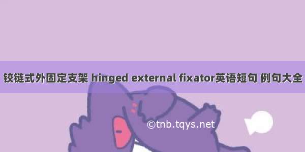 铰链式外固定支架 hinged external fixator英语短句 例句大全