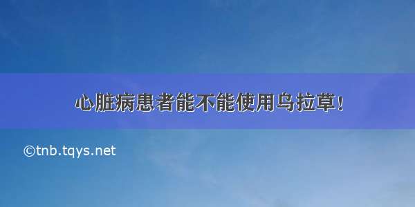 心脏病患者能不能使用乌拉草！