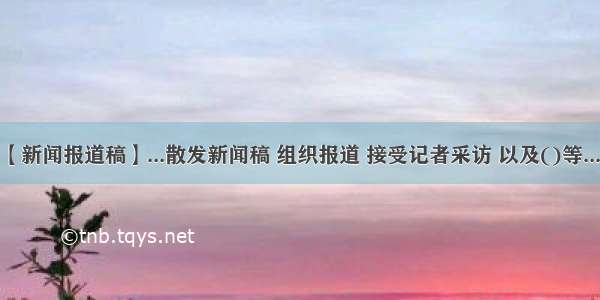 【新闻报道稿】...散发新闻稿 组织报道 接受记者采访 以及()等.....