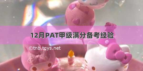 12月PAT甲级满分备考经验