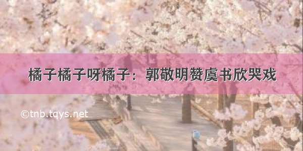 橘子橘子呀橘子：郭敬明赞虞书欣哭戏