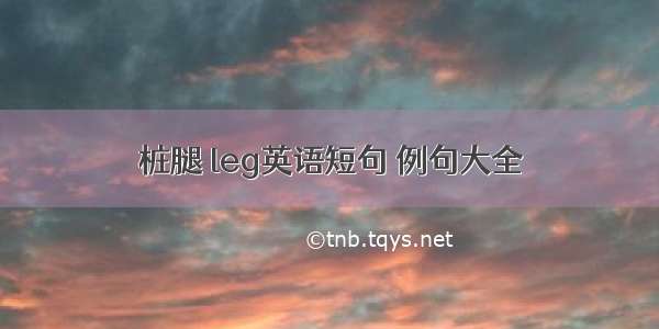 桩腿 leg英语短句 例句大全