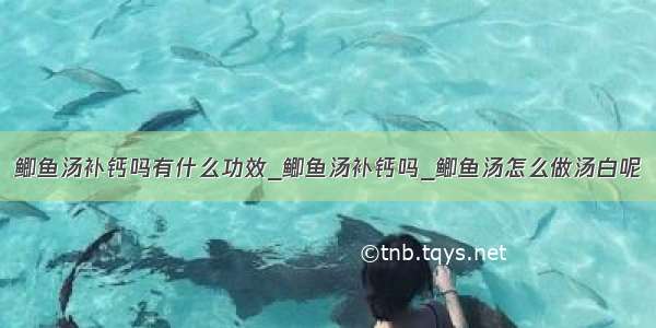 鲫鱼汤补钙吗有什么功效_鲫鱼汤补钙吗_鲫鱼汤怎么做汤白呢