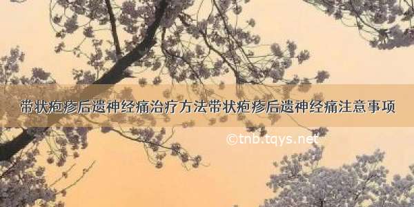 带状疱疹后遗神经痛治疗方法带状疱疹后遗神经痛注意事项