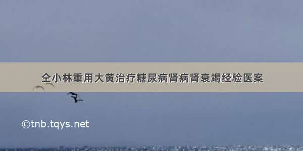 仝小林重用大黄治疗糖尿病肾病肾衰竭经验医案