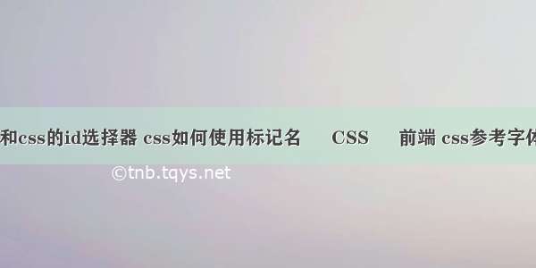 html和css的id选择器 css如何使用标记名 – CSS – 前端 css参考字体颜色