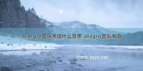 allergro音乐术语什么意思_allegro音乐术语