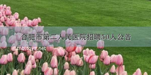 合肥市第二人民医院招聘50人公告