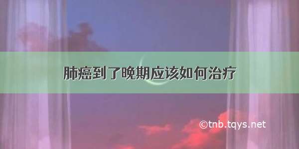 肺癌到了晚期应该如何治疗