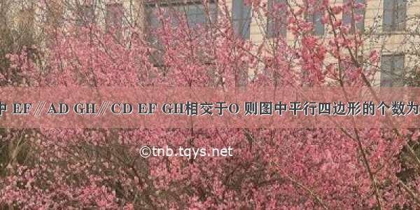 如图 ?ABCD中 EF∥AD GH∥CD EF GH相交于O 则图中平行四边形的个数为A.9B.8C.6D.4