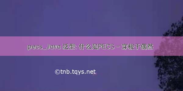 pecs_Java 泛型: 什么是PECS - 穿梭于偶然