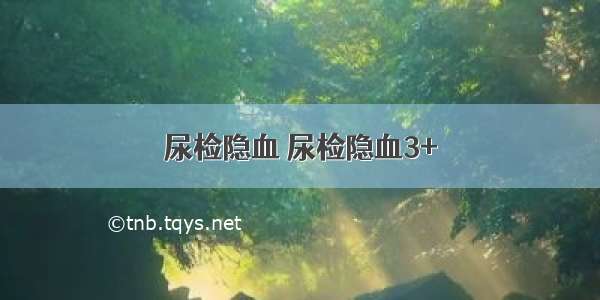 尿检隐血 尿检隐血3+