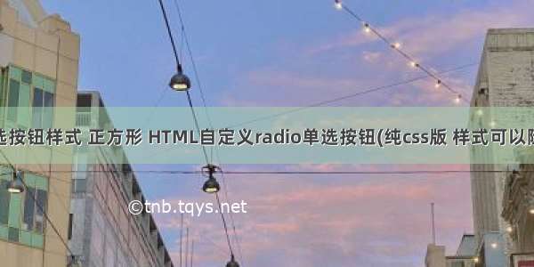 html单选按钮样式 正方形 HTML自定义radio单选按钮(纯css版 样式可以随便改变)