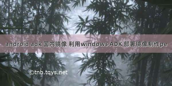 android adk 国内镜像 利用windows ADK 部署镜像制作pe