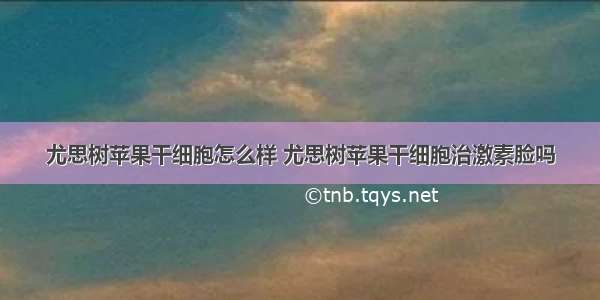 尤思树苹果干细胞怎么样 尤思树苹果干细胞治激素脸吗