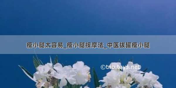 瘦小腿太容易_瘦小腿按摩法_中医拔罐瘦小腿