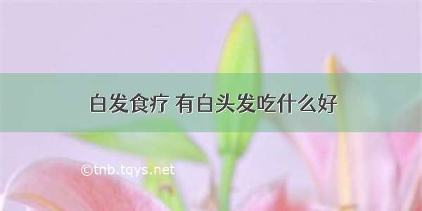 白发食疗 有白头发吃什么好